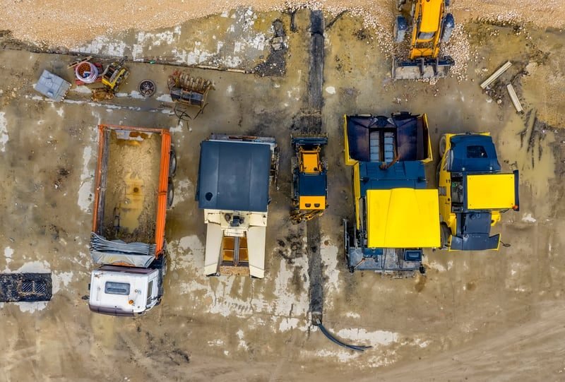 Idle construction equipment where work has been suspended for non-payment