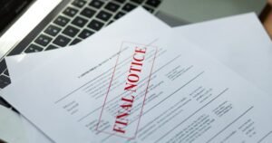 Insights 74 Document stamped 'Final Notice' resting on a laptop — construction payment disputes in the UK