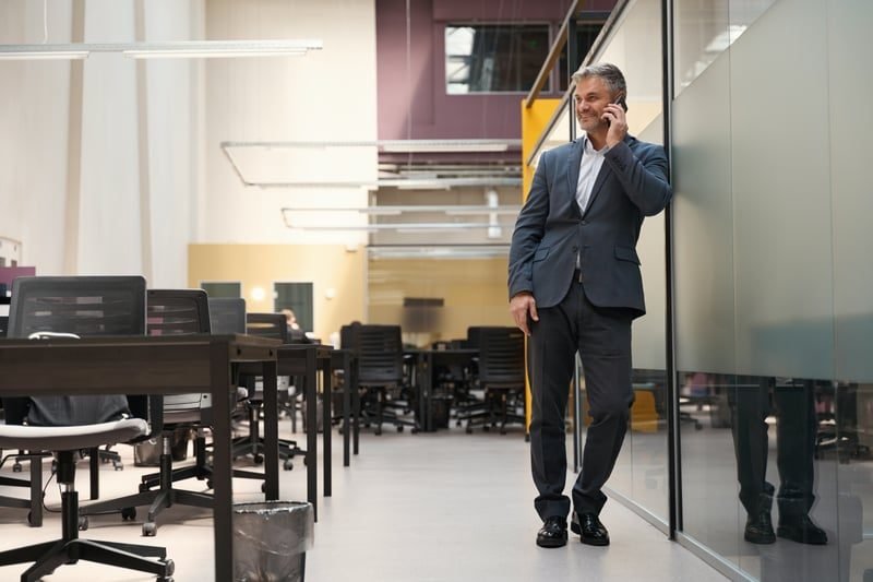 An Acas early conciliation phone call in an office