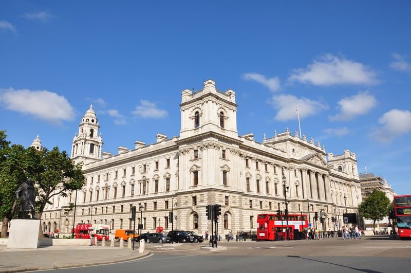 UK government building, representing how the transitional relief scheme is funded